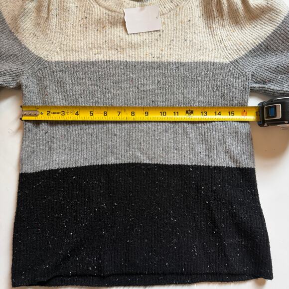 1.STATE Colorblock Puff Sleeve Donegal Knit Sweater - Size Small - NWT - Picture 9 of 9